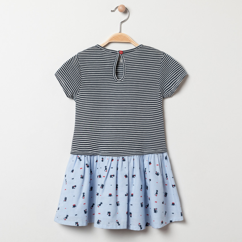 Robe en maille manches courtes effet 2-en-1 