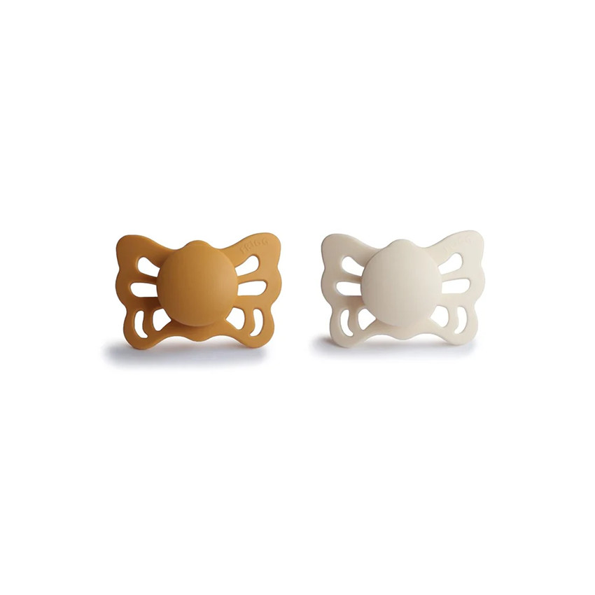 Pack de 2 tétines anatomiques Butterfly Taille 1 Honey Gold / Cream 