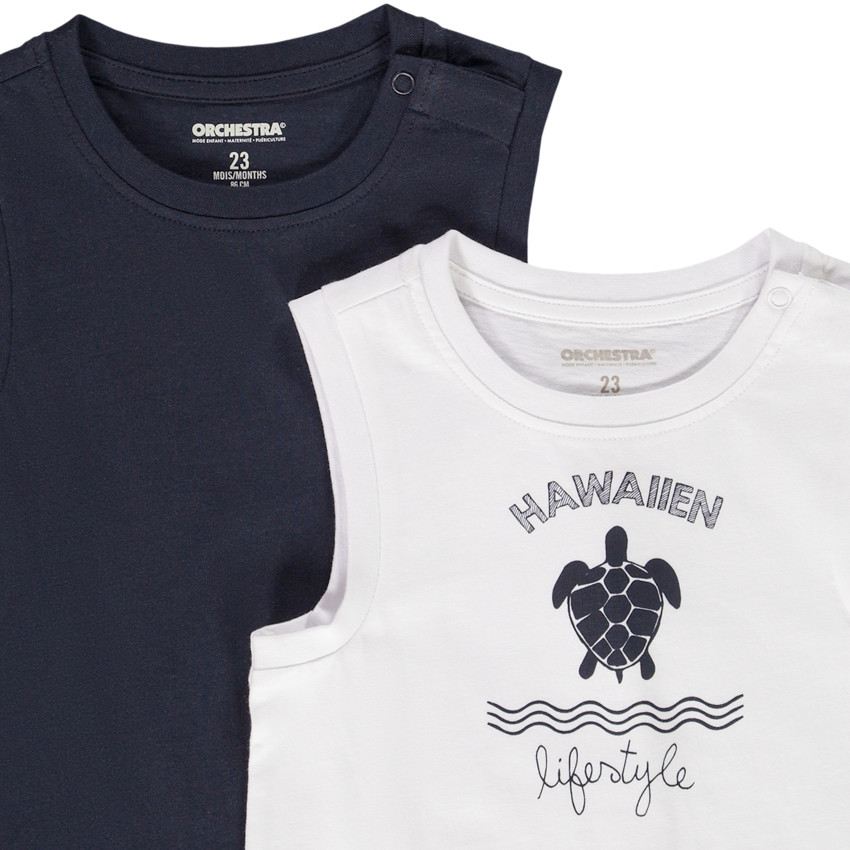 Lot de 2 débardeurs fantaisie pour bébé garçon 