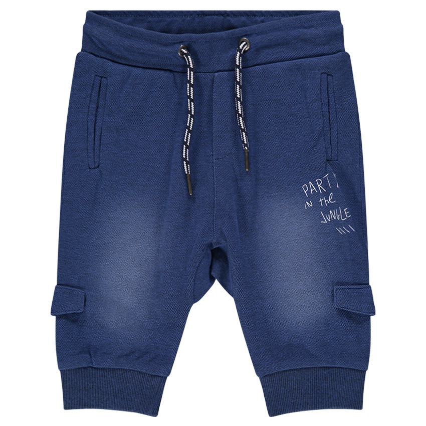 Bermuda en maille effet jeans used avec poches 