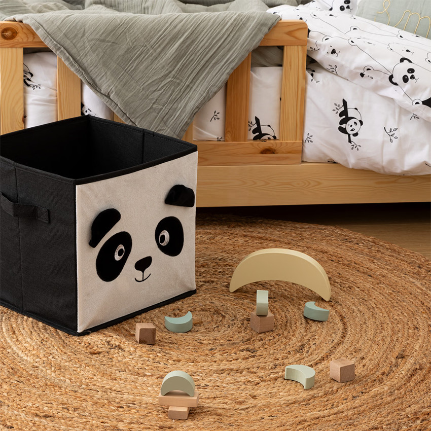 Bac de rangement en velours pliable 29 x 29 cm Joey le Panda 