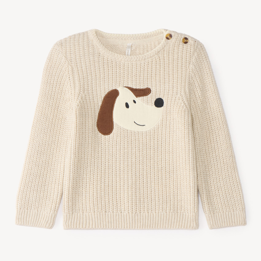 Pull en tricot bébé garçon avec patch chien