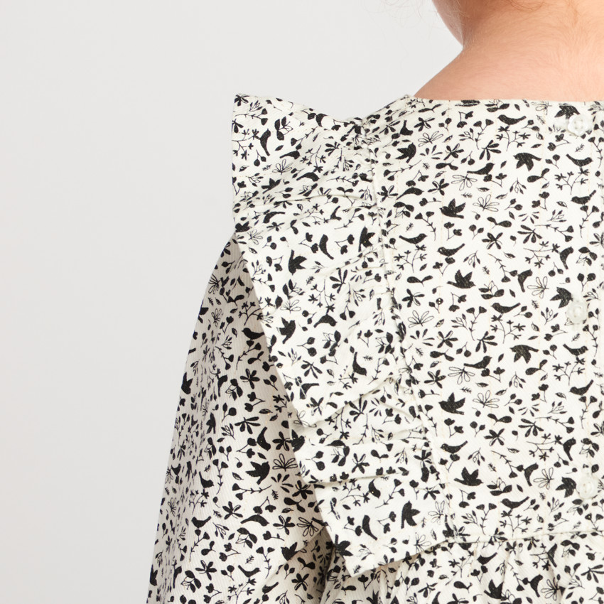 Ensemble 2 pièces avec tunique manches longues fleurie pour bébé fille 