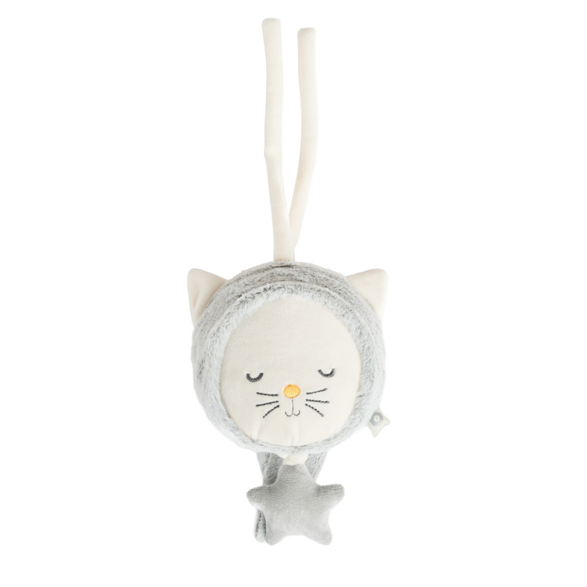 Peluche musicale tête de chat