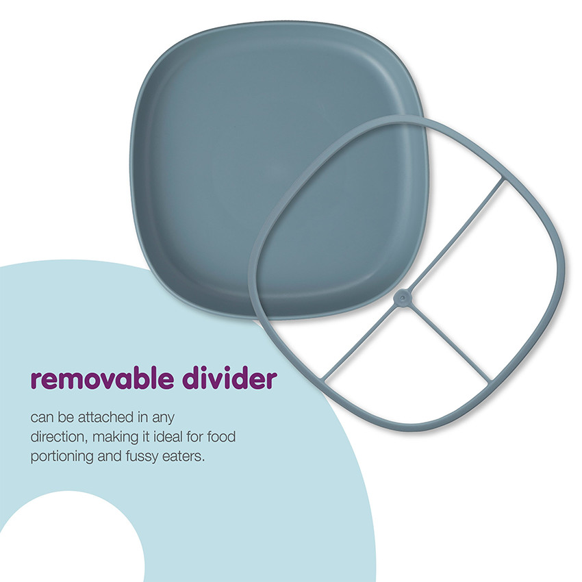 Assiette compartimentée avec ventouse 2-en-1 Ocean 