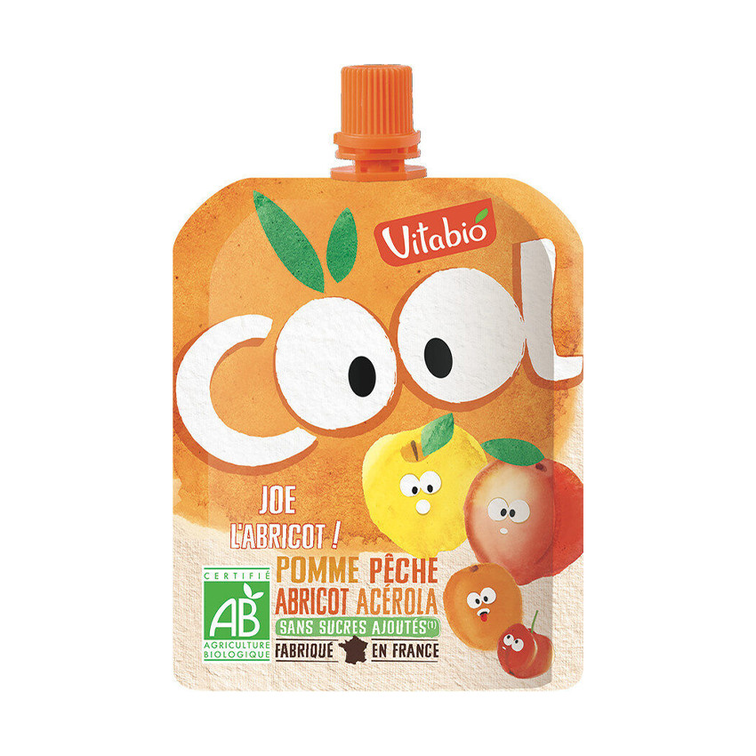 Gourdes sucrées Cool Fruits de Pomme, Pêche et Abricot 12x90g Main Gourdes sucrées Cool Fruits de Pomme, Pêche et Abricot 12x90g