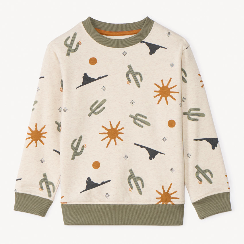 Sweat à manches longues en molleton imprimé cactus pour garçon