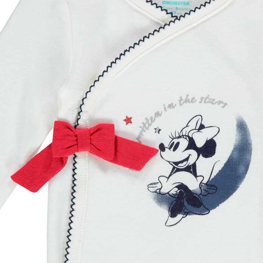 Body manches longues en coton print Minnie avec noeud 