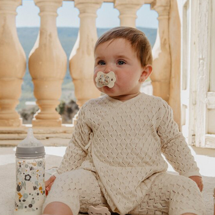 Sucette avec tétine silicone SX Pro 6-18M Wonderland beige 