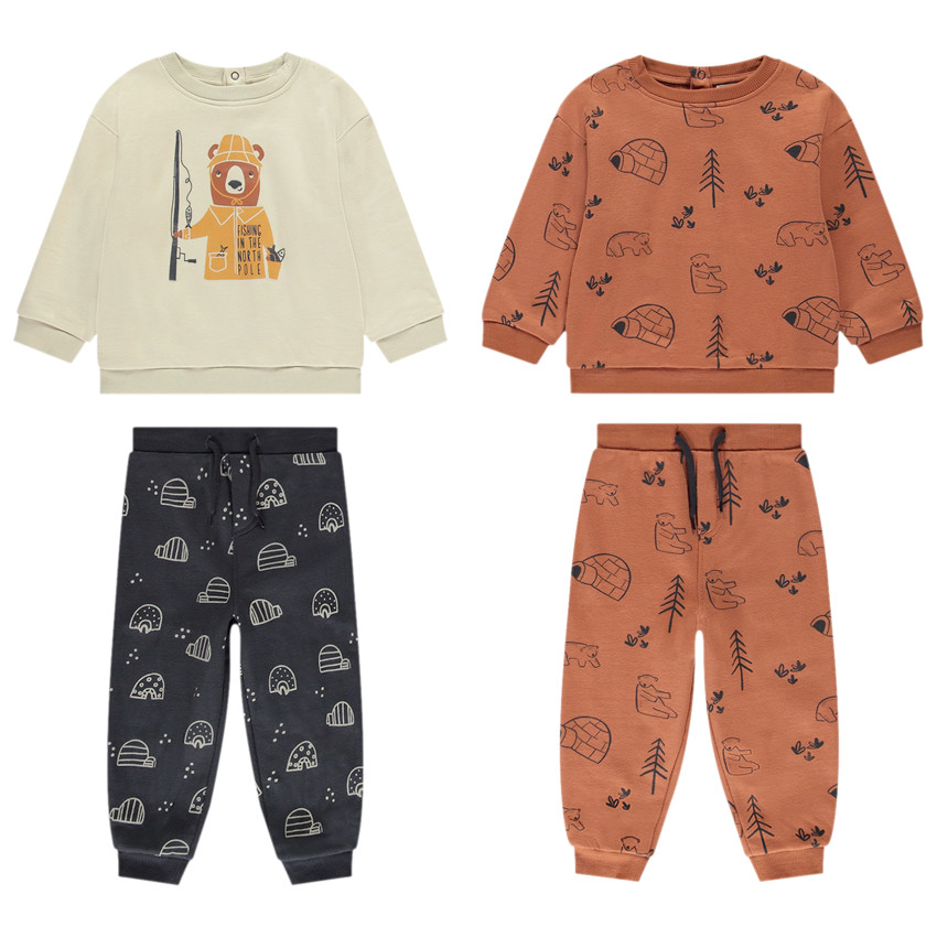 Lot de 2 ensembles jogging sweat fantaisie pour bebe garcon