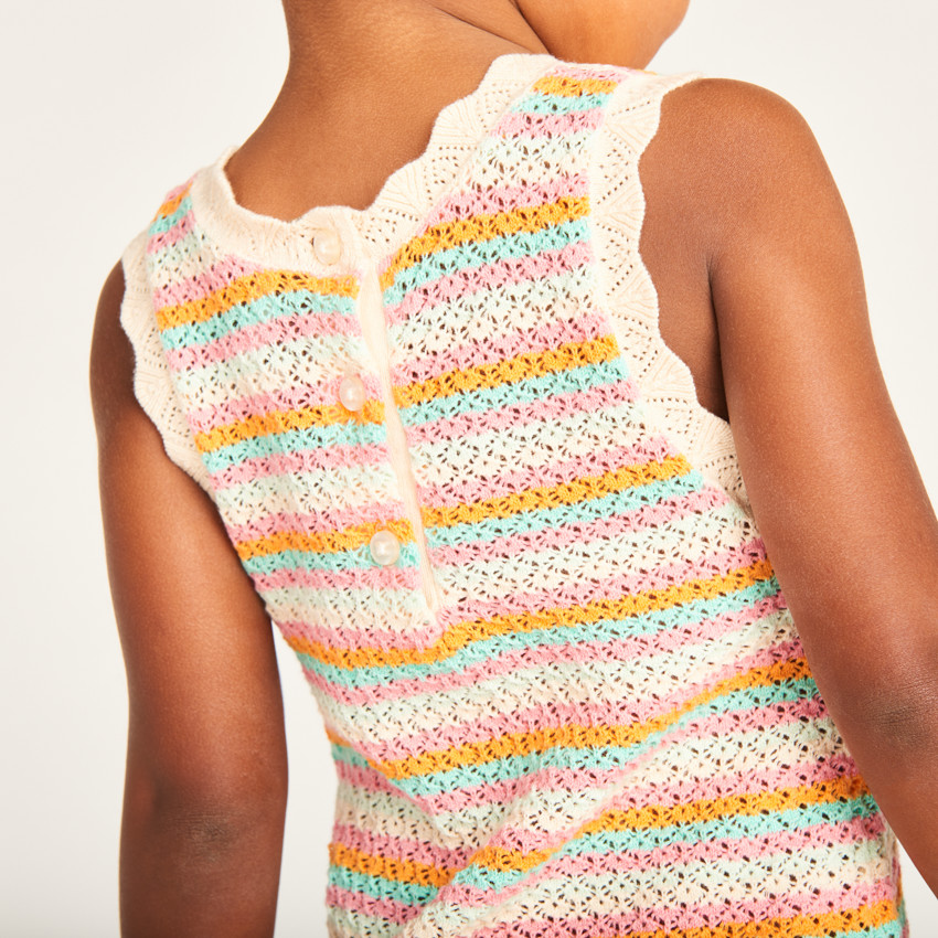 Robe sans manches en tricot pour bébé fille 