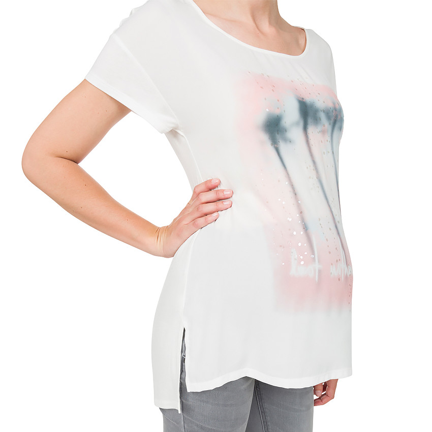 Tee-shirt manches courtes de grossesse avec palmiers printés 