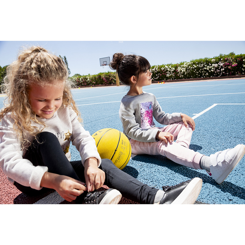 Lot de 2 leggings unis à surpiqûres pour filles 