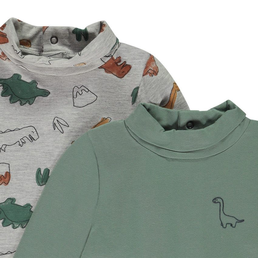 Lot de 2 sous-pulls fantaisie à col roulé pour bébé garçon 