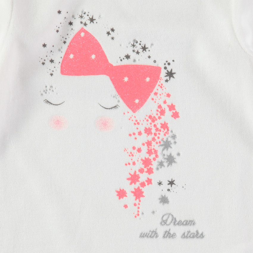 Pyjama en velours bicolore avec princesse printée 
