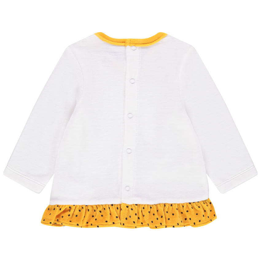 Pyjama en velours volanté motif lune  