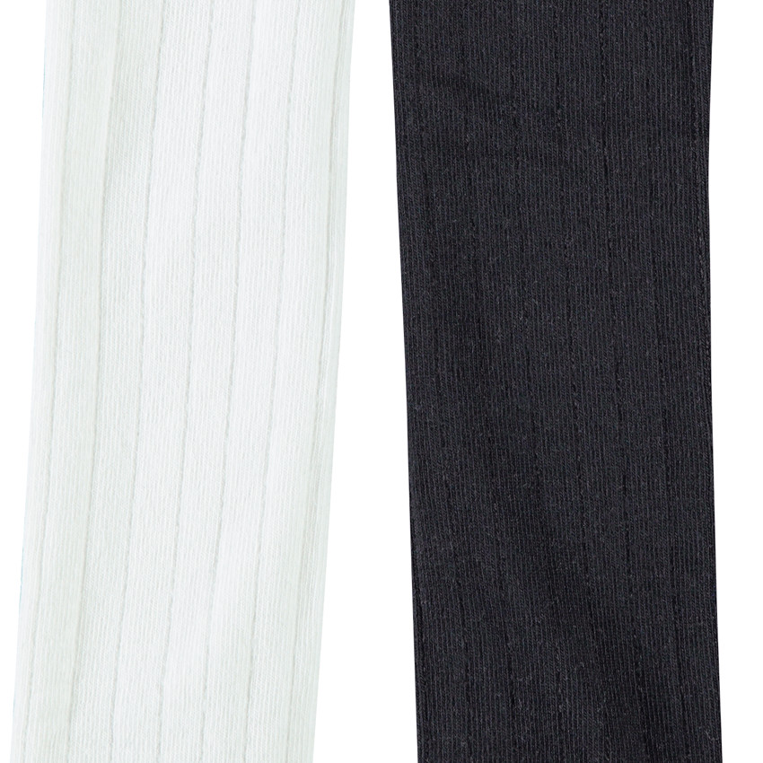 Lot de 2 collants épais effet côtelé pour fille 