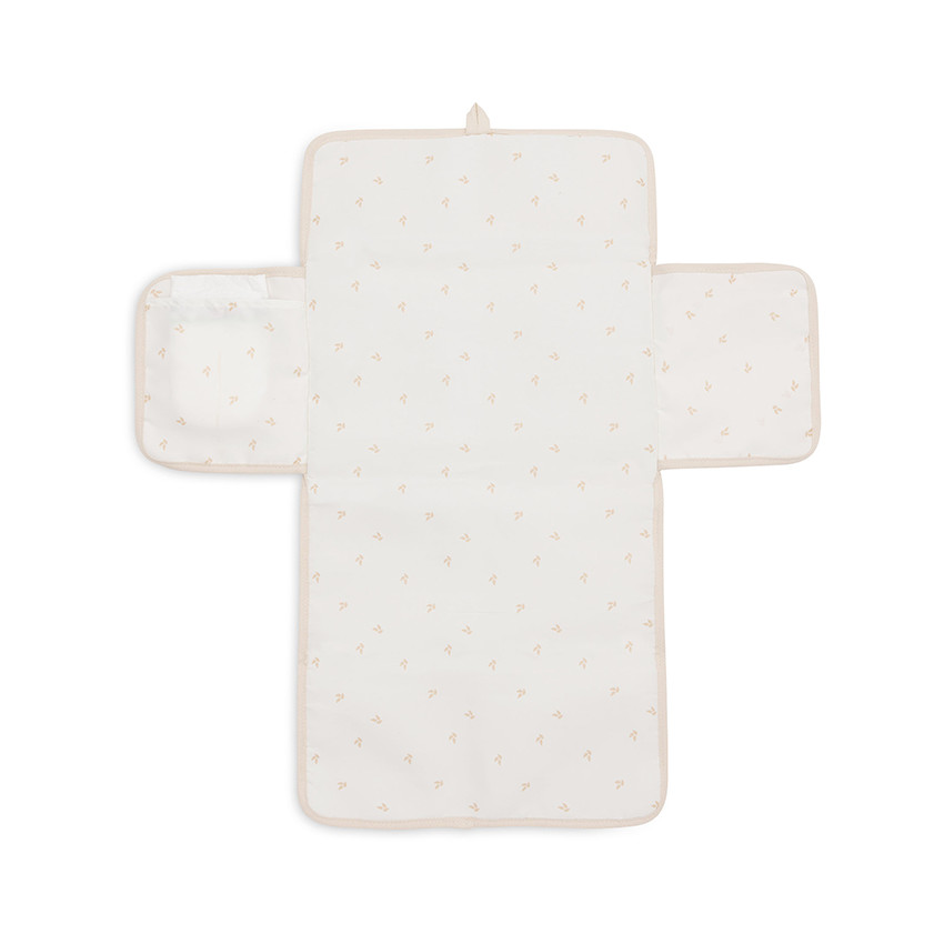 Tapis à langer nomade avec poches en twill effet naturel  