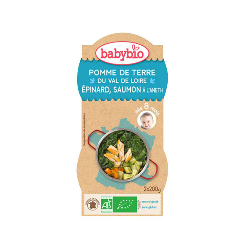 Bols de Pomme de terre avec Epinard et Saumon à l'Aneth 2x200g 