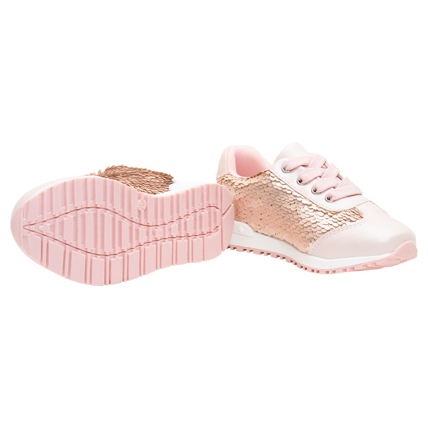 Baskets basses à lacets avec écailles fantaisie mates 