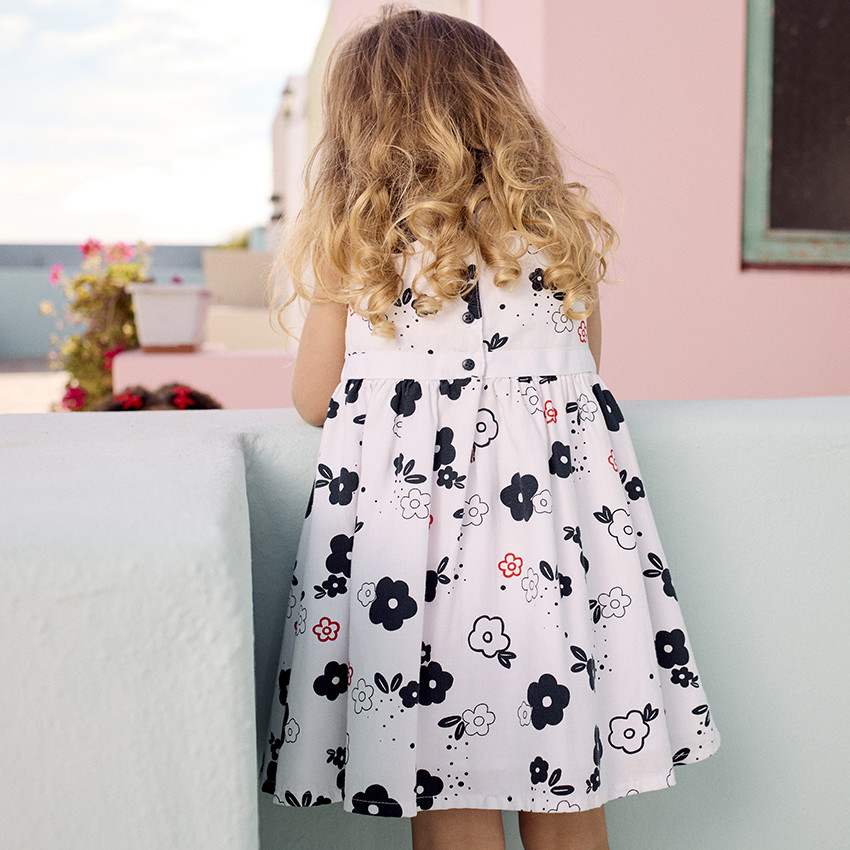 Robe sans manches imprimé fleurs pour bébé fille 