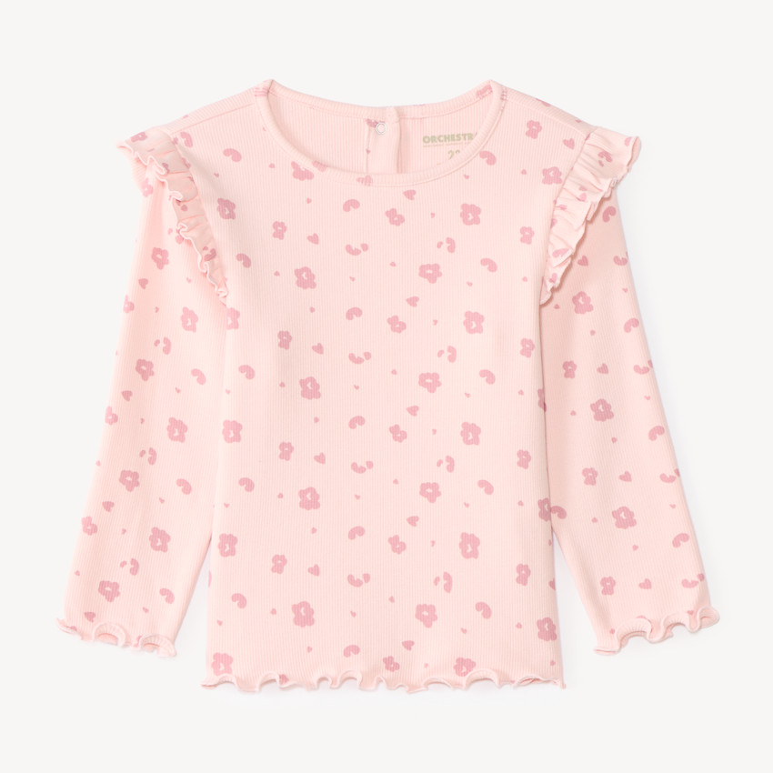 T-shirt manches longues bébé fille imprimé fantaisie