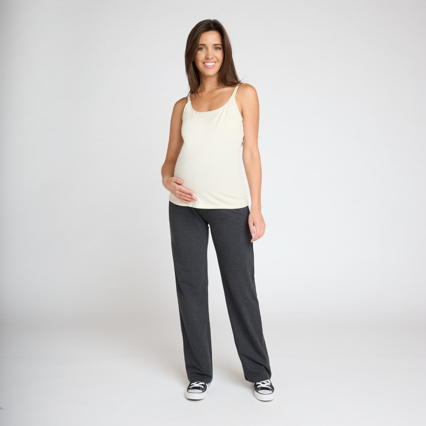 Caleçon large de grossesse uni avec bandeau haut 