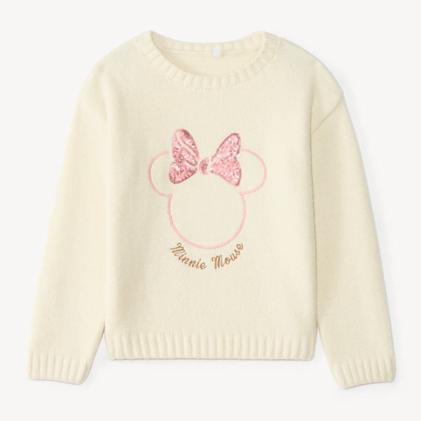 Pull fille manches longues tricot Minnie Disney 