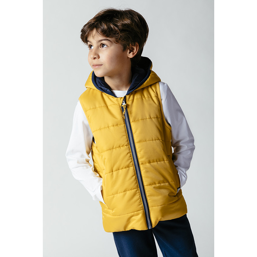 Doudoune sans manches à capuche fantaisie et imprimé cheval 