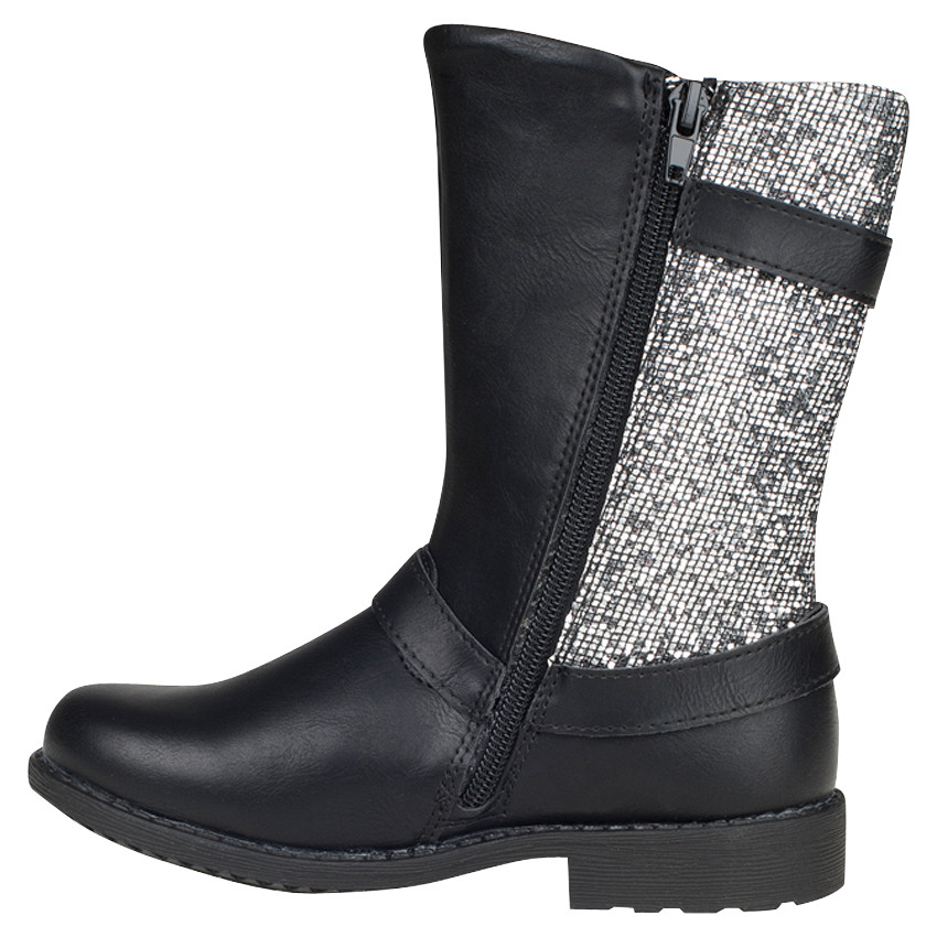 Bottes effet cuir avec boucles et strass du 24 au 27 