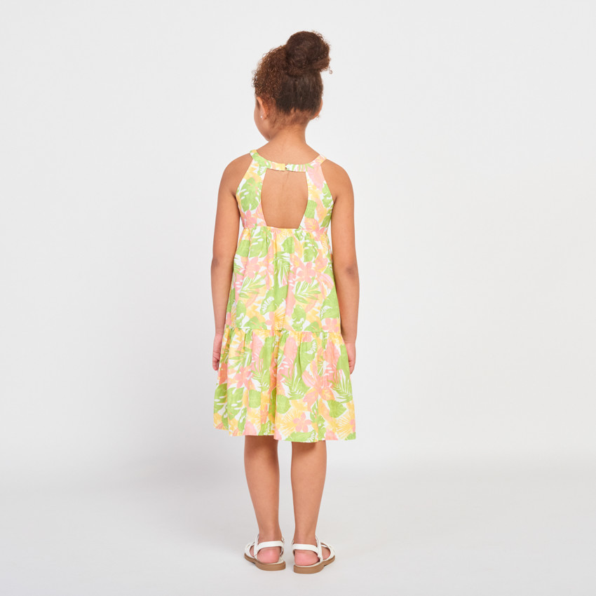 Robe longue imprimé exotique pour fille 