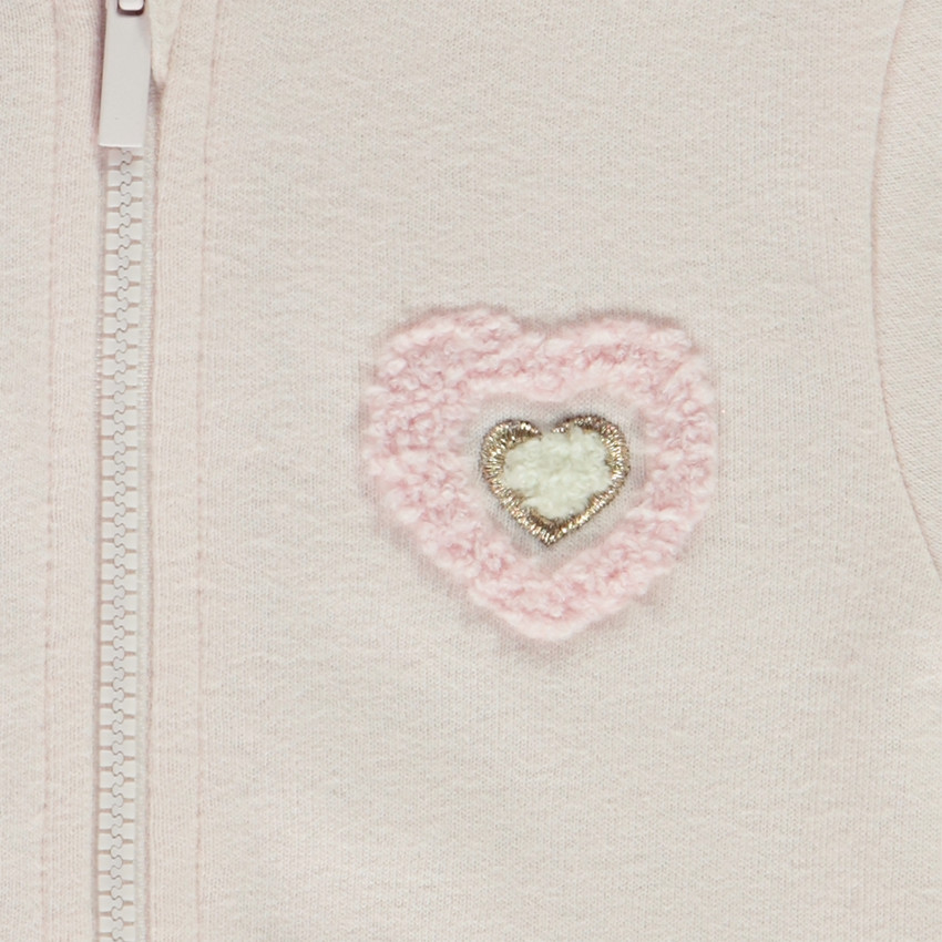 Gilet molleton avec patch bouclettes pour bébé fille 