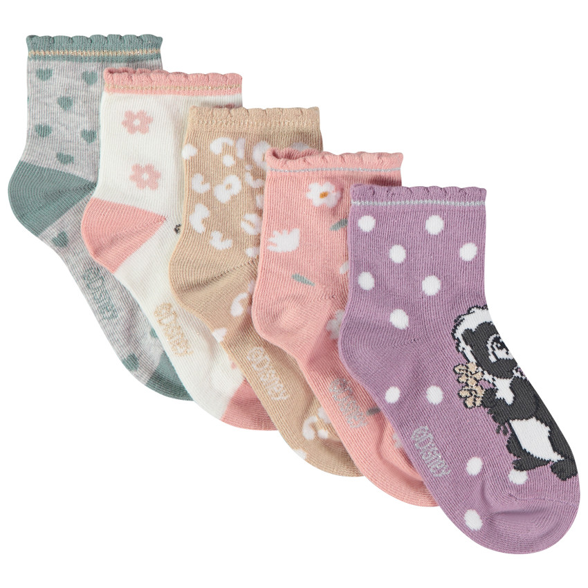 Lot de 5 paires de chaussettes fantaisie Disney pour fille