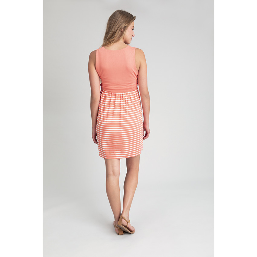 Robe manches courtes de grossesse et d allaitement a rayures