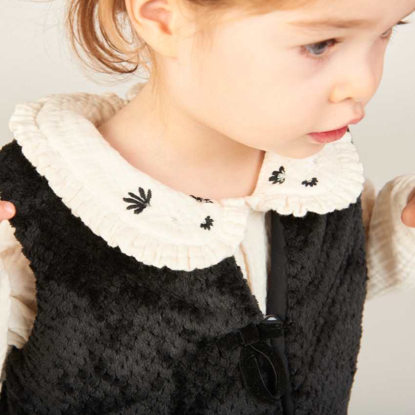 Ensemble 3 pièces avec tunique en tetra pour bébé fille 