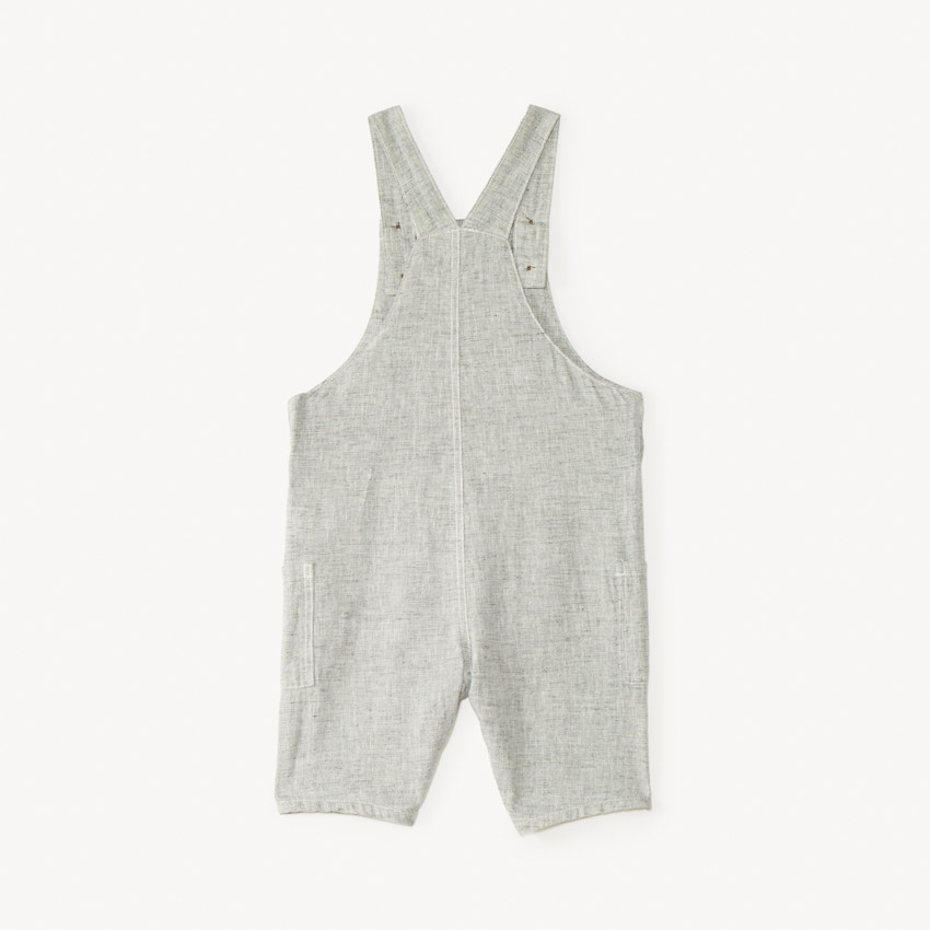 Salopette courte en toile chinée pour bébé garçon  