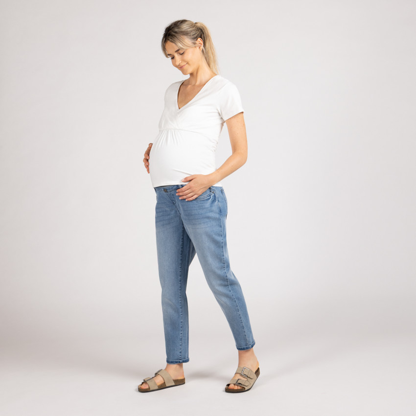 T-shirt de grossesse et d'allaitement manches courtes croisé 