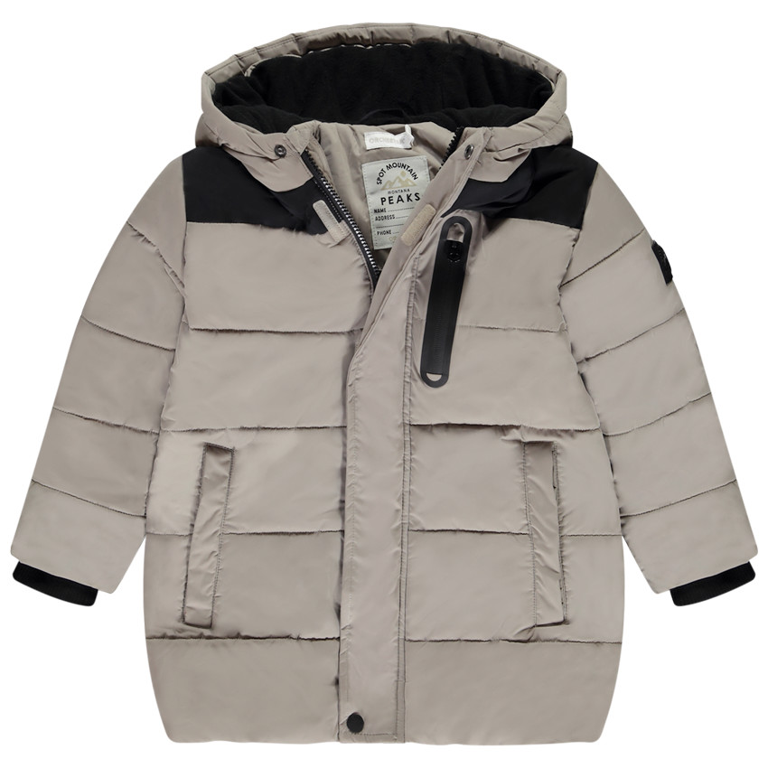 Doudoune longue matelassée effet color block pour garçon