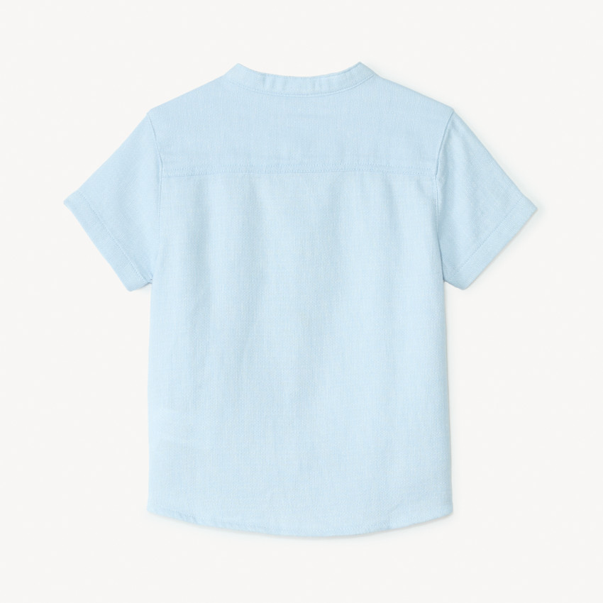 Chemise manches courtes col mao avec broderie animaux pour bébé garçon 