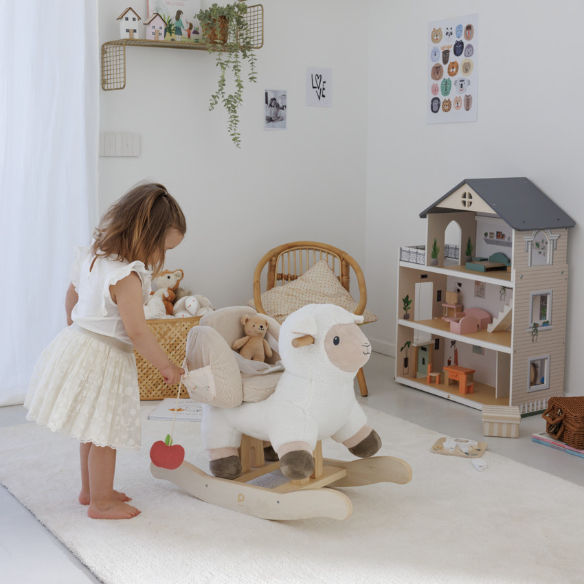 Mouton à bascule avec 2 jouets sensoriels - Blanc (Prémaman) - Image 6