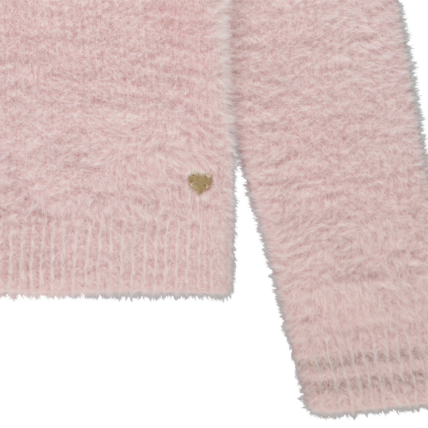 Gilet manches longues en tricot effet mohair et style Bomber pour fille  