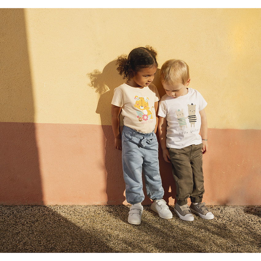 Pantalon battle uni en toile taille élastiquée pour bébé garçon 