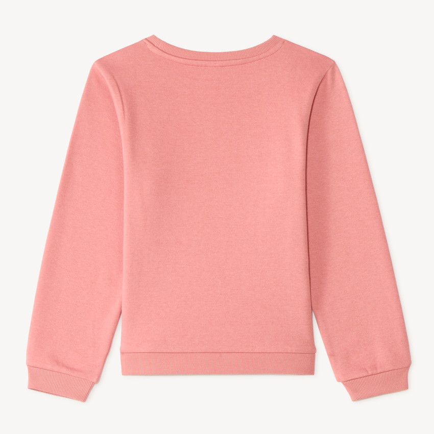 Sweat en molleton imprimé fantaisie pailleté fille 