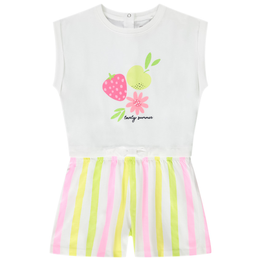 Combinaison courte 2 en 1 en jersey fantaisie pour fille 