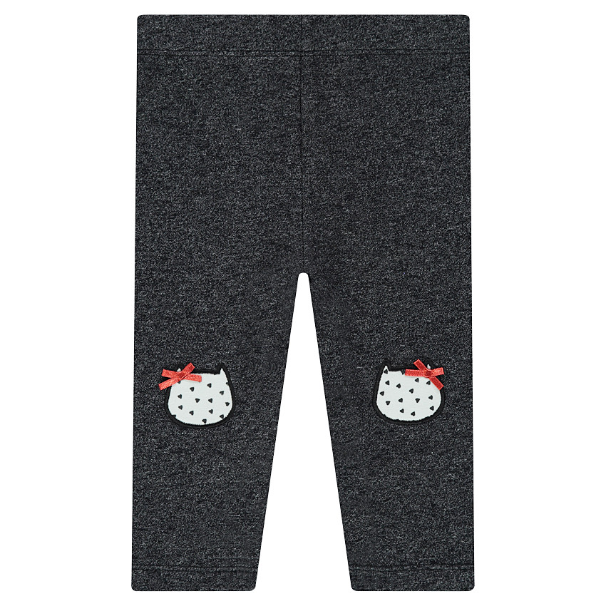 Legging en molleton avec patchs forme chat 