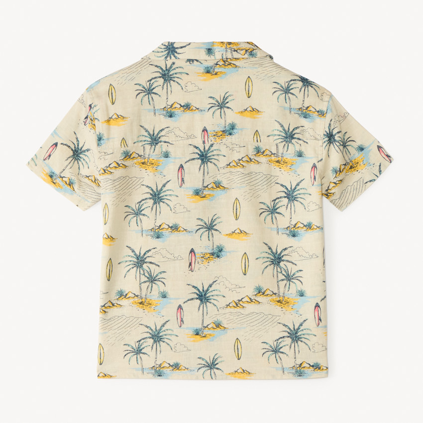 Chemise manches courtes imprimée tropicale pour garçon 