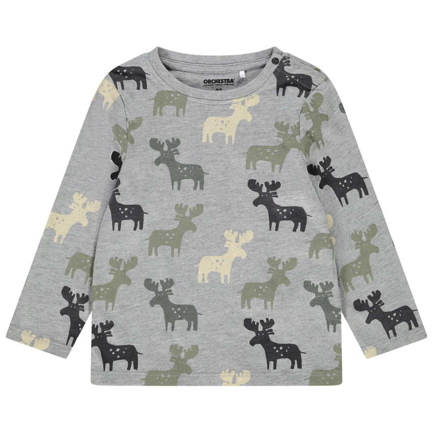 T-shirt manches longues imprimé élans pour bébé garçon 