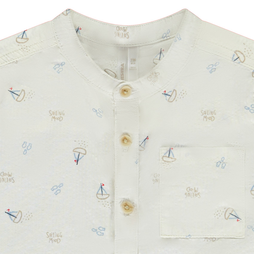 Chemise manches courtes imprimé voiliers pour bébé garçon 