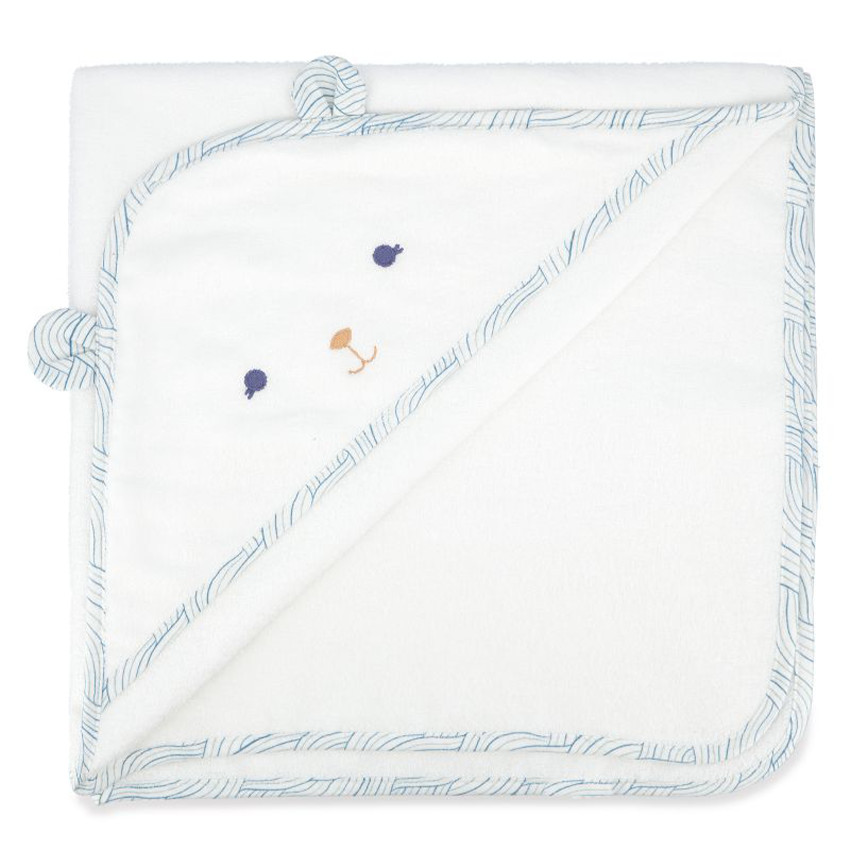 Coffret de bain - cape de bain bambou + brosse Blanc 