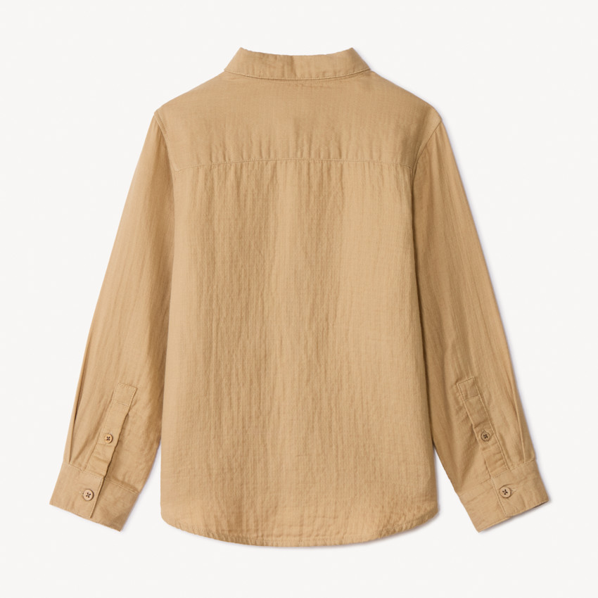 Chemise manches longues uni avec poche pour garçon 